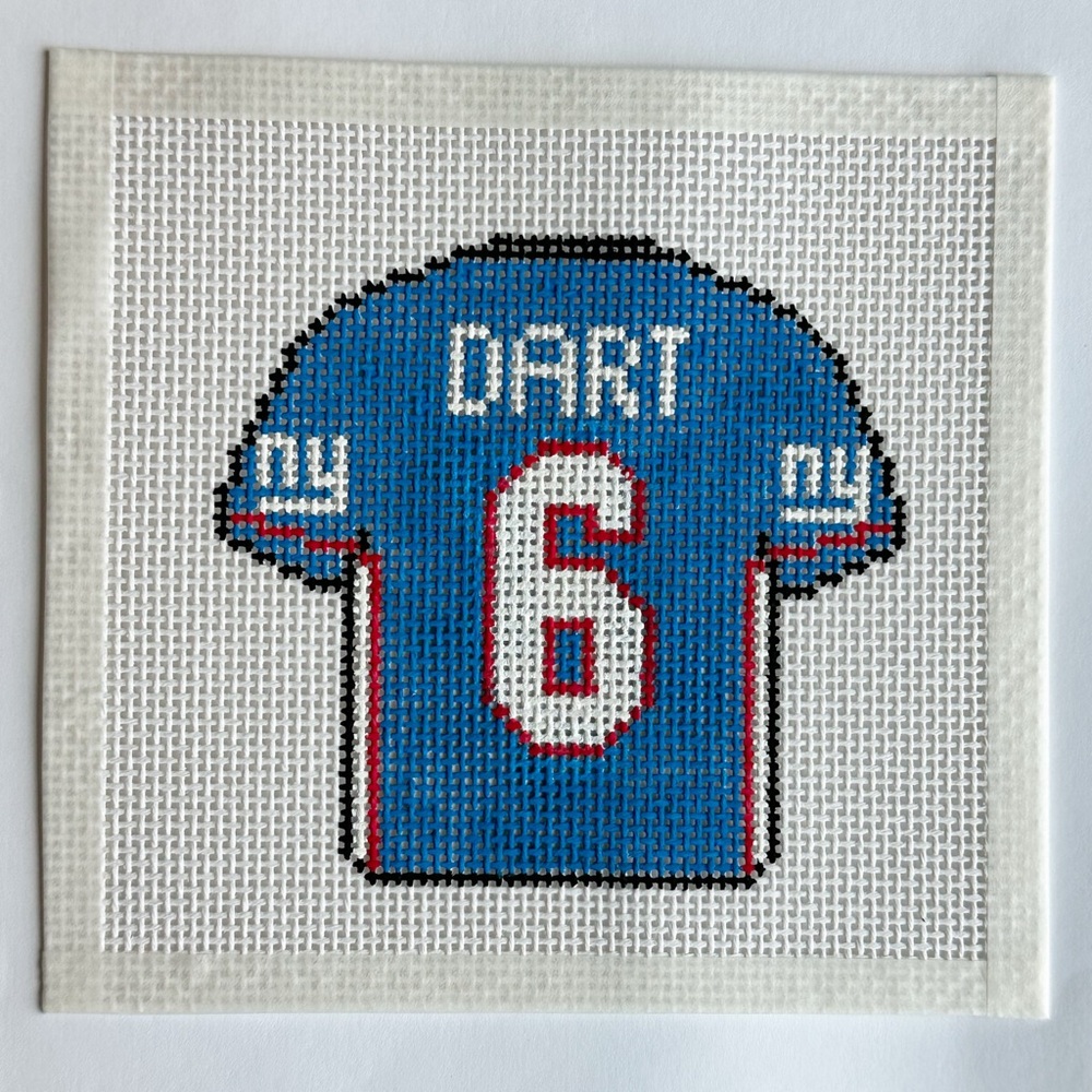 Custom Needlepoint NY Giants Jersey - Blue with White & Red Accents